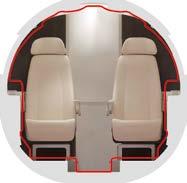 CROSS SECTION Compare a competitor s standard circular cross section to our Oval Lite design. You ll see passengers enjoy more head and leg room in the Phenom 300.