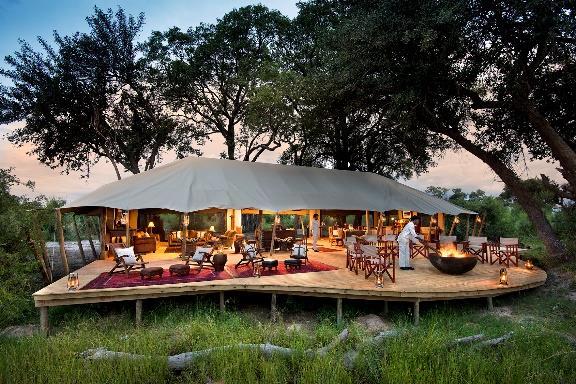 The intimate camp consists of six expedition-style tents of light airy canvas on slightly raised decking, each with views of the surrounding floodplain.