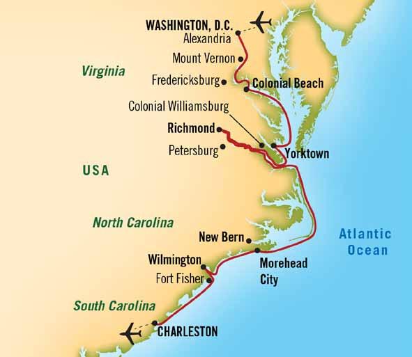 Itinerary Monday, October 28, 2013 WASHINGTON, D.C. Alexandria, Virginia EMBARK Fly to Washington, D.C. and transfer to the port in Alexandria to embark Yorktown. Overnight aboard ship.
