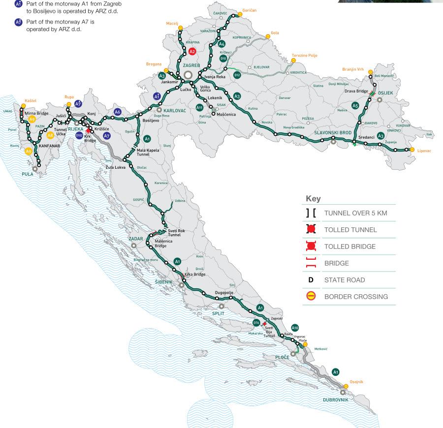 Adriatic Ionian road Croatia Road Stretch Distance Status A7 borderslovenia/ Rupa- Matulji (Rijeka) - Križišće