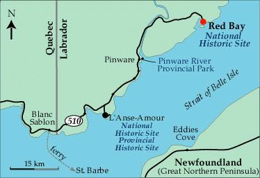 How to Get Here Red Bay is situated in the Labrador Straits region of Labrador - a part of the Canadian province of Newfoundland & Labrador.