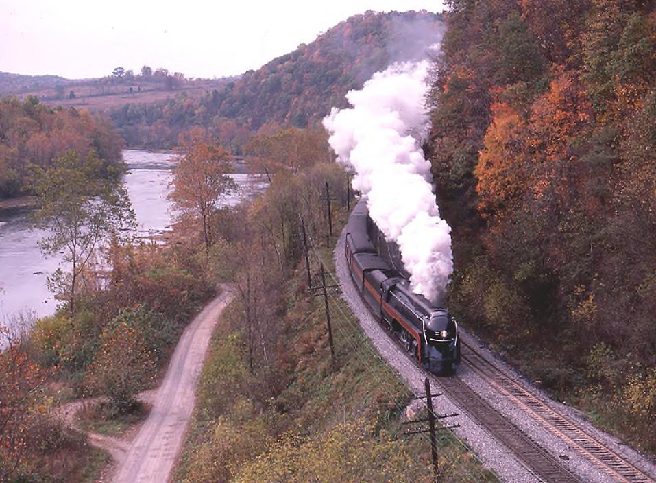 Virginia, West Virginia, and even into Georgia. Shown here is N&W 611 on a westbound train at Pearisburg, VA, taken in October, 1982.