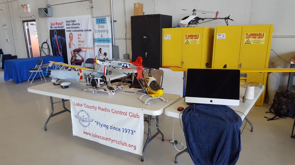 Upcoming and help needed: The Lake County Radio Control Club will again have a booth at the Northern Illinois Air Show held at Waukegan Airport on September 8, 2018 thanks to the effort of Wally