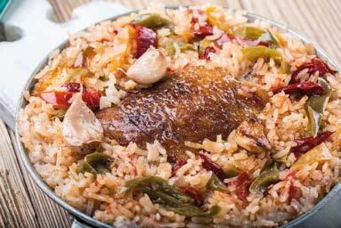 Make Your Own: Jollof Rice with Chicken Prep: 10 mins Cook: One hour Ingredients 8 skinless, boneless chicken thighs, cut into large pieces 3 tbsp vegetable or sunflower oil 1 large onion, halved and