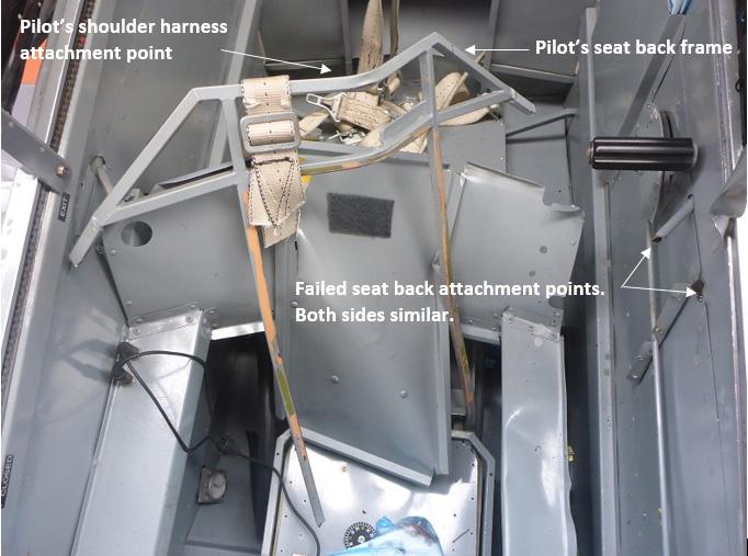 Figure 4: Failed pilot seat back frame.