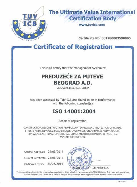 Certificates Quality assurance