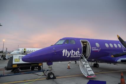 Stobart Air operates Flybe branded aircraft on 15 routes from London Southend Airport including flights to Dublin, Manchester, Glasgow International, Groningen and Antwerp Eastern