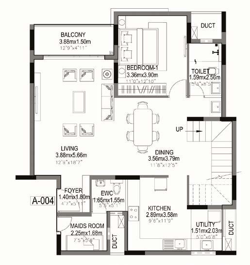 A-004 3 BED + Maid Room Duplex A-004 -