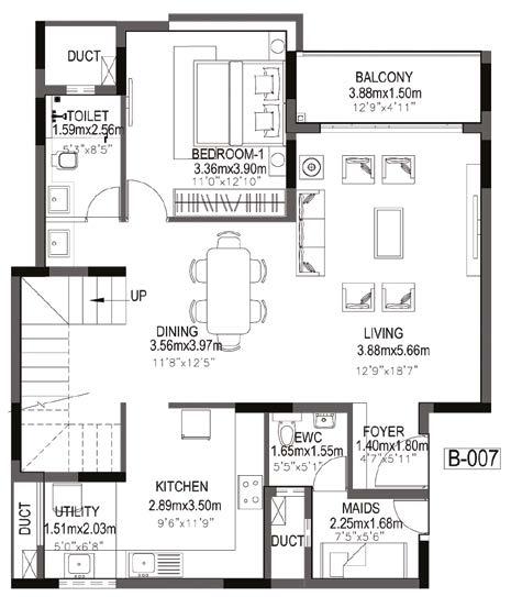 B-007 3 BED + Maid Room Duplex B-007 -
