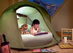 The Ritz Kids Night Safari experience includes a sleeping tent pitched in the room, a night lamp, edible treats,