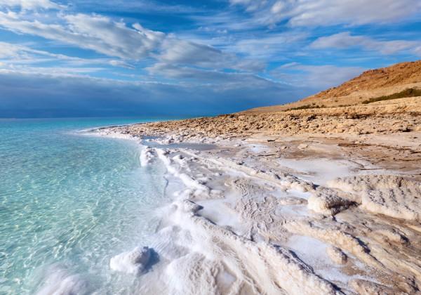 After exploring the castle we descend some 1300 meters to the Dead Sea, the lowest point on the earth s surface.