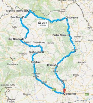 (1600km) 10 days / 9 nights 12 days / 11 nights CODE PUMB Program: Sightseeing tour of Bucharest, Brasov, Sibiu, and Piatra Neamt cities steam train trip on a narrow gauge railway in Viseu/Maramures