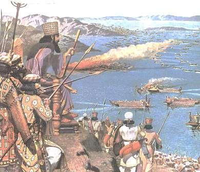 Persian Wars: Battle of Salamis When news of the slaughter at Thermopylae (Thur-mop-ah-lee) reached Athens, its citizens panicked. They boarded ships and sailed for nearby islands.