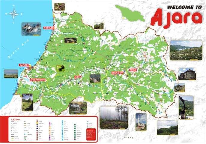 WELCOME TO AJARA Language Georgian Administrative Center Batumi Total Area Coastline International Borders Population: - Total - Density