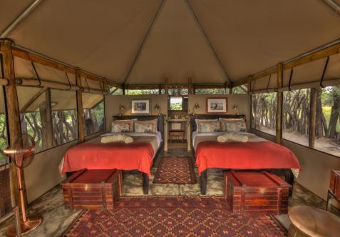 and local transfers in custom made open game drive vehicles A 2 ½ hour mekoro excursion in Khwai All entrance and camping fees within the National Parks & Game Reserves Private wilderness campsites