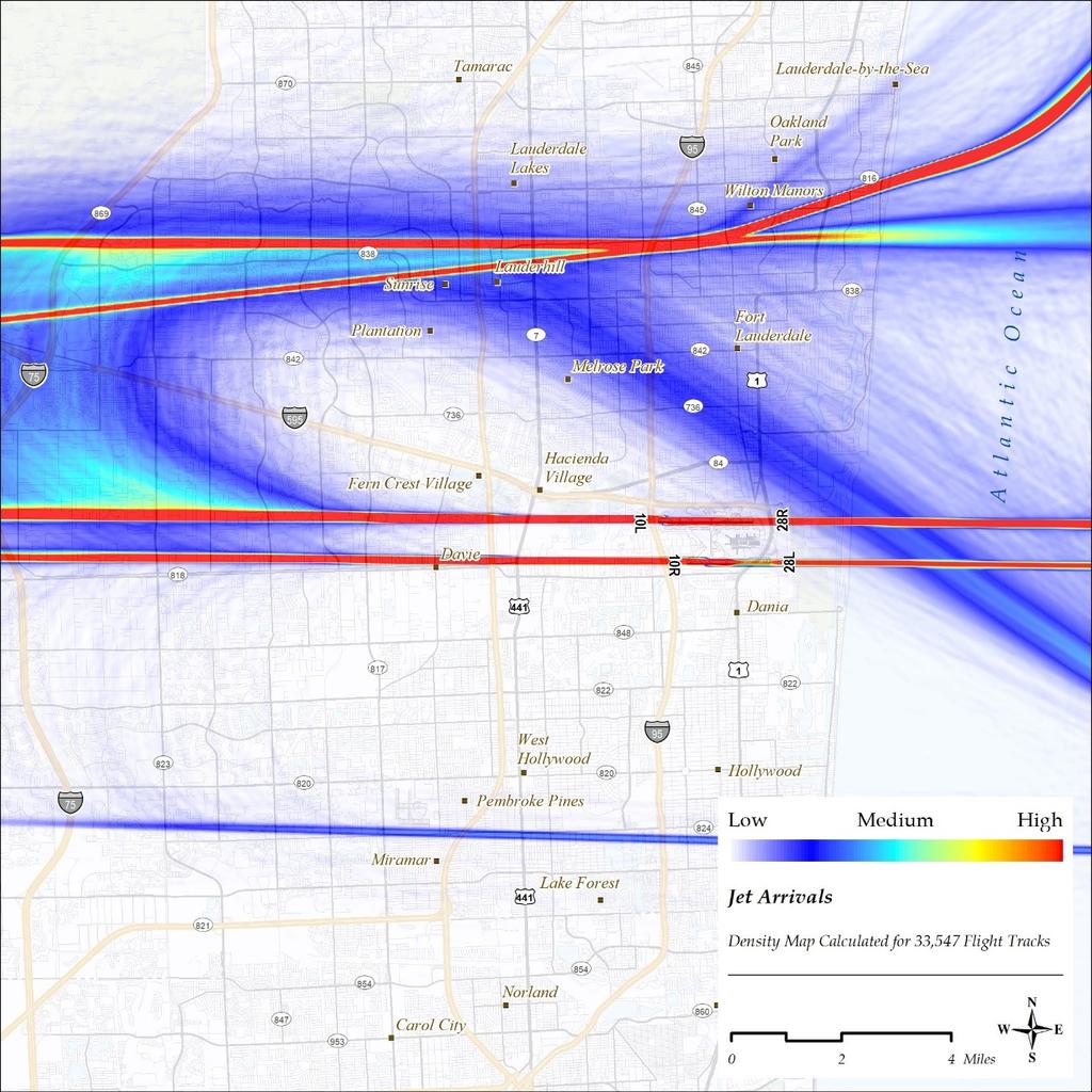 Relative Airspace Density For All Scheduled Passenger and Cargo
