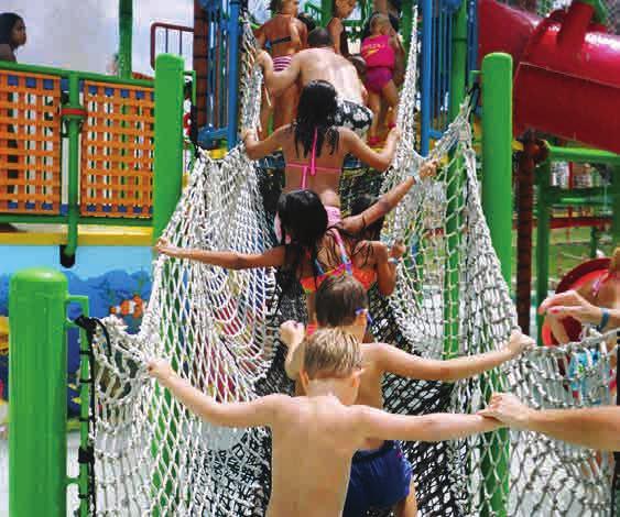 Conquer the net climb, plummet down the twisting waterslides, and make a splash.