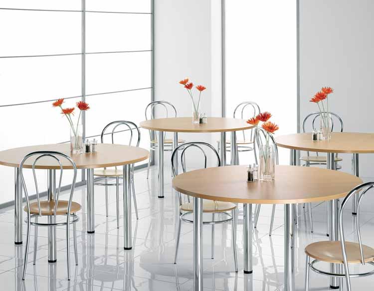 Café & istro Tables Chrome Leg Round Chrome Leg Table Round meeting/leisure table with