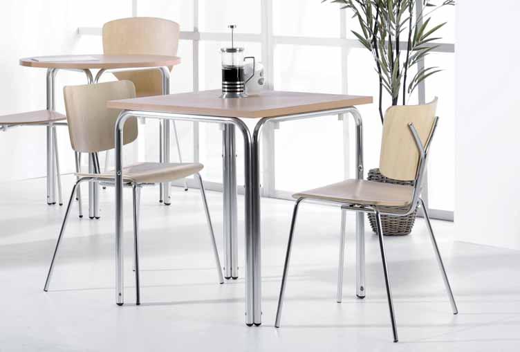 Café & istro Tables Stacking Tables Round Meeting/Leisure Table with Chrome Leg Design.