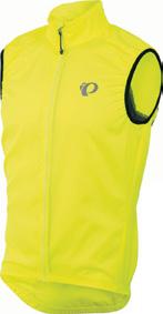 seals in warmth Elasticized hem and armholes One back hook and loop pocket Collar tapers from front to back for on-bike ergonomics BioViz high visibility colors and reflective