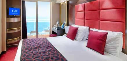 bella Experience Designed to ensure a pleasant stay on board Balcony Cabins, Ocean View and Inside FANTASTICA Experience Designed for even greater comfort and flexibility SuperFamily Cabins,