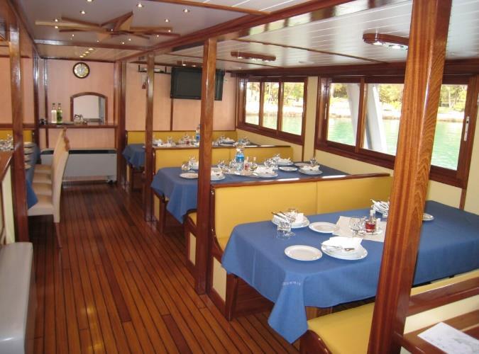 ship. It has 17 comfortable cabins with a size of 9-10