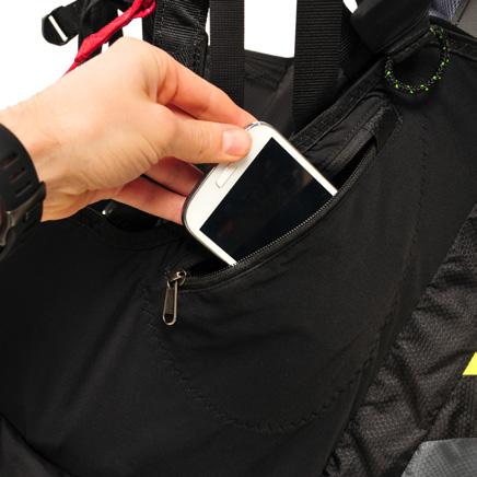 Hydration pocket / personal belongings Located inside the back pocket is a smaller zippered pocket that can hold a camelback or other small belonging.