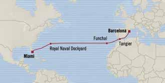 TRANSOCEANIC VOYAGES SPLENDID JOURNEY MIAMI to BARCELONA 14 days Apr 2, 2019 - RIVIERA FREE - 8 Shore Excursios FREE - $800 Shipboard Credit Ameities are per stateroom $249 Premium Ecoomy Air Upgrade