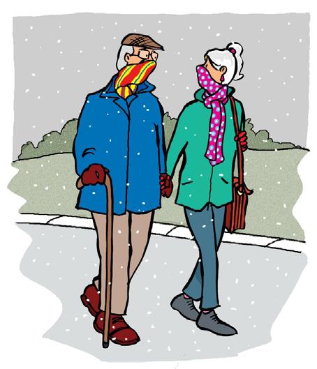 If the roads and pavements are icy, older people might not be able to get out.