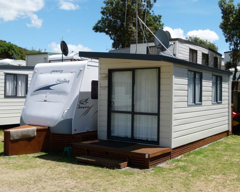 These units are typically connected to the side of a caravan,