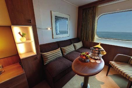 Triple Private Cabin: Located on Deck 3, cabins feature three single beds, one of which can convert to a convertible sofa and lounge during the day.