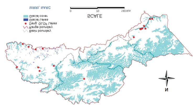 Arshad Ashraf, Rakhshan Roohi, Rozina Naz and Naveed Mustafa Table-2: Summary of Glacial Lakes in Major River Basins of Karakoram Range the south of Ghulkin glacier, whereas Hussaini in the north
