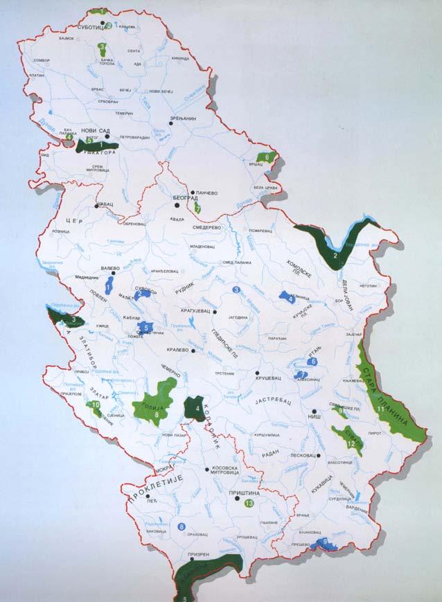 Some teritories in Serbia are protected and having a status of exceptional nature estates such as: National parks (Kopaonik, Tara, Fruška Gora, Đerdap, Šar planina), Parks of nature (Golija, Stara