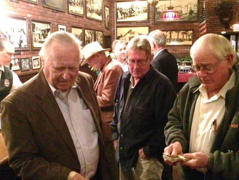 Ron Roth, Scott Loepkey and TJ Moran (counting his cash) Incoming President Glenn Dorfman