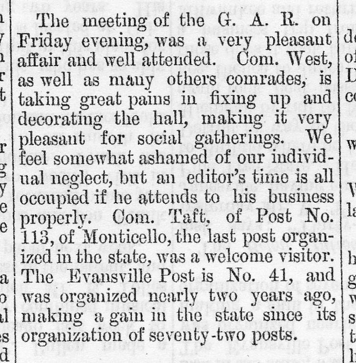 October 16, 1883, Enterprise, p. 1, col. 6, Evansville, Wisconsin December 11, 1883, Enterprise, p. 1, col. 7, Evansville, Wisconsin Died -- Feb.