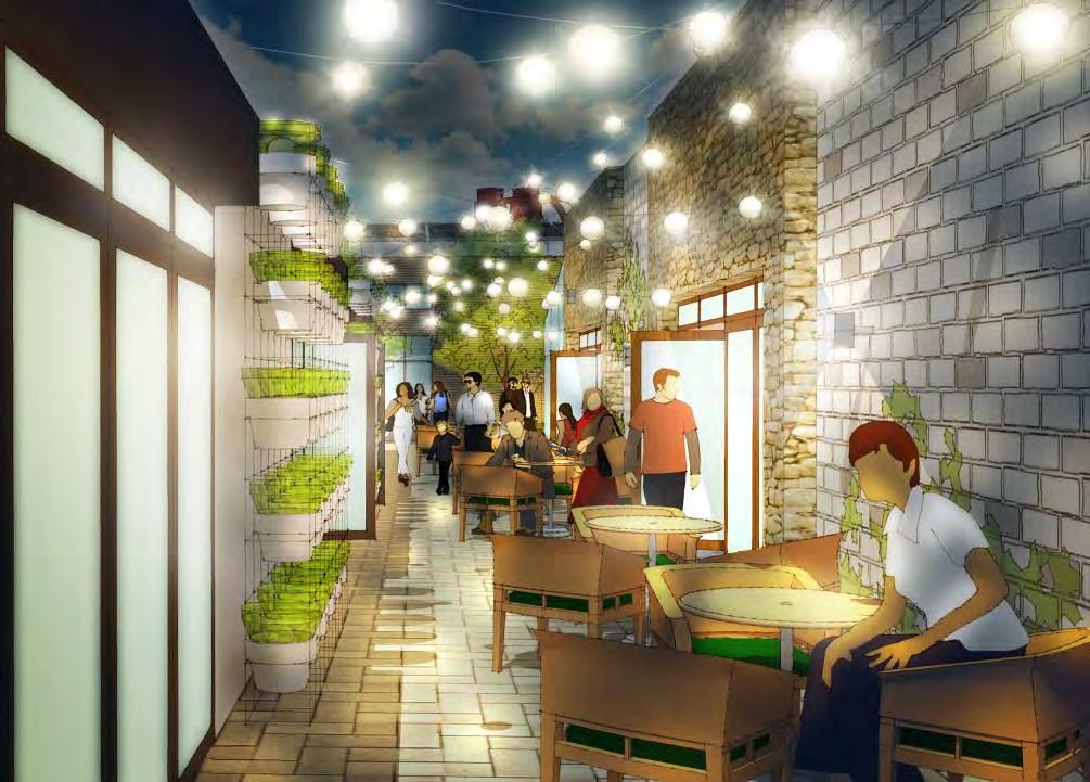 It would provide an additional public space which could provide for spill- out space, outdoor dining and market stalls within a sheltered environment, adding greater