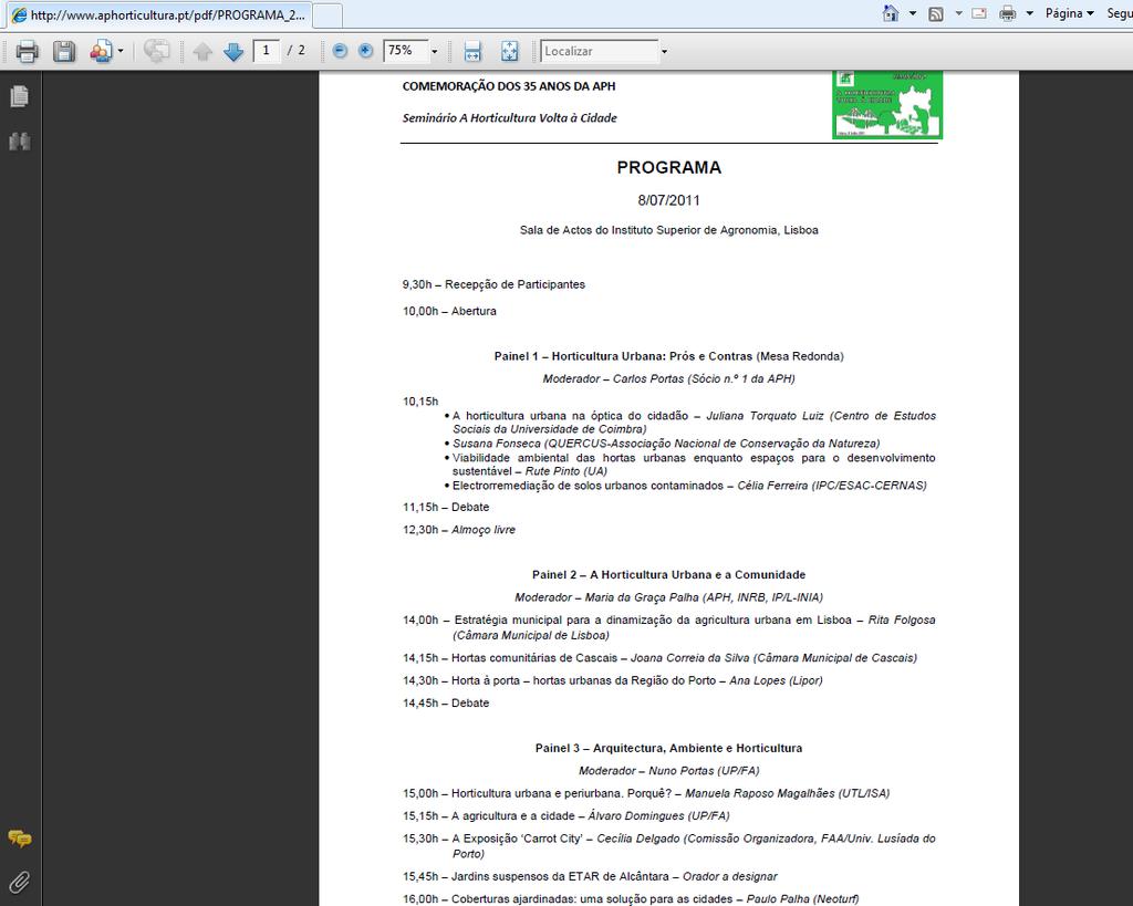 Image 9 - Print screen of the programme of