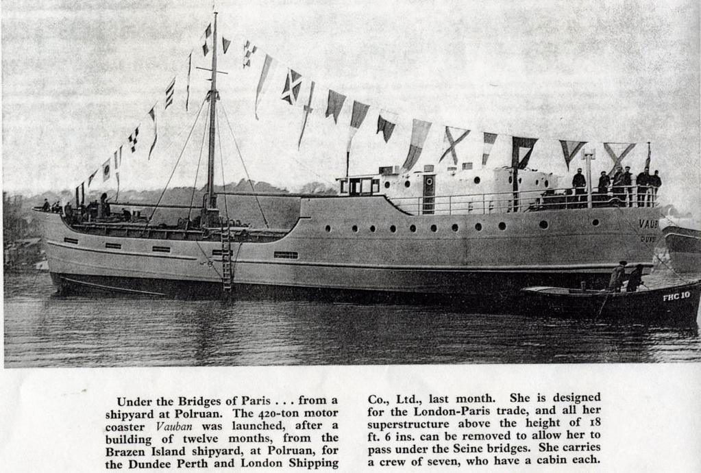 m.v.vauban IMO 5377240, ON 182569 Newspaper articles of her launch The Vauban was built by Brazen Island Shipyard Ltd.
