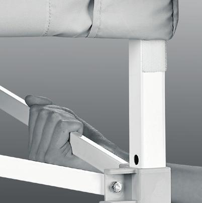 at selected height on each leg. There are 3 adjustment settings for each leg.