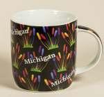 40611 Mug Black MI Colorful Cattails 8.