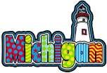 Magnet Michigan Word Pattern/Lighthouse