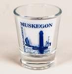 40677 Mug Black Matte Muskegon Lighthouse/Blue