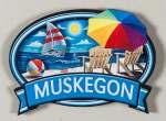 Muskegon 50422 Magnet Oval Beach