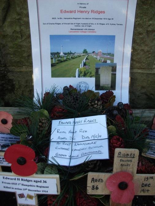Remembrance of the Fallen Ventnor War Memorial 28 th December 2014 Sunday 28 th December saw the final Remembrance of the Fallen ceremony for those who died during the fighting of 1914.