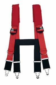 EZ ADJUST PADDED SUSPENDERS Designed with 8-point attachment. EZ release - just push up with finger or thumb.