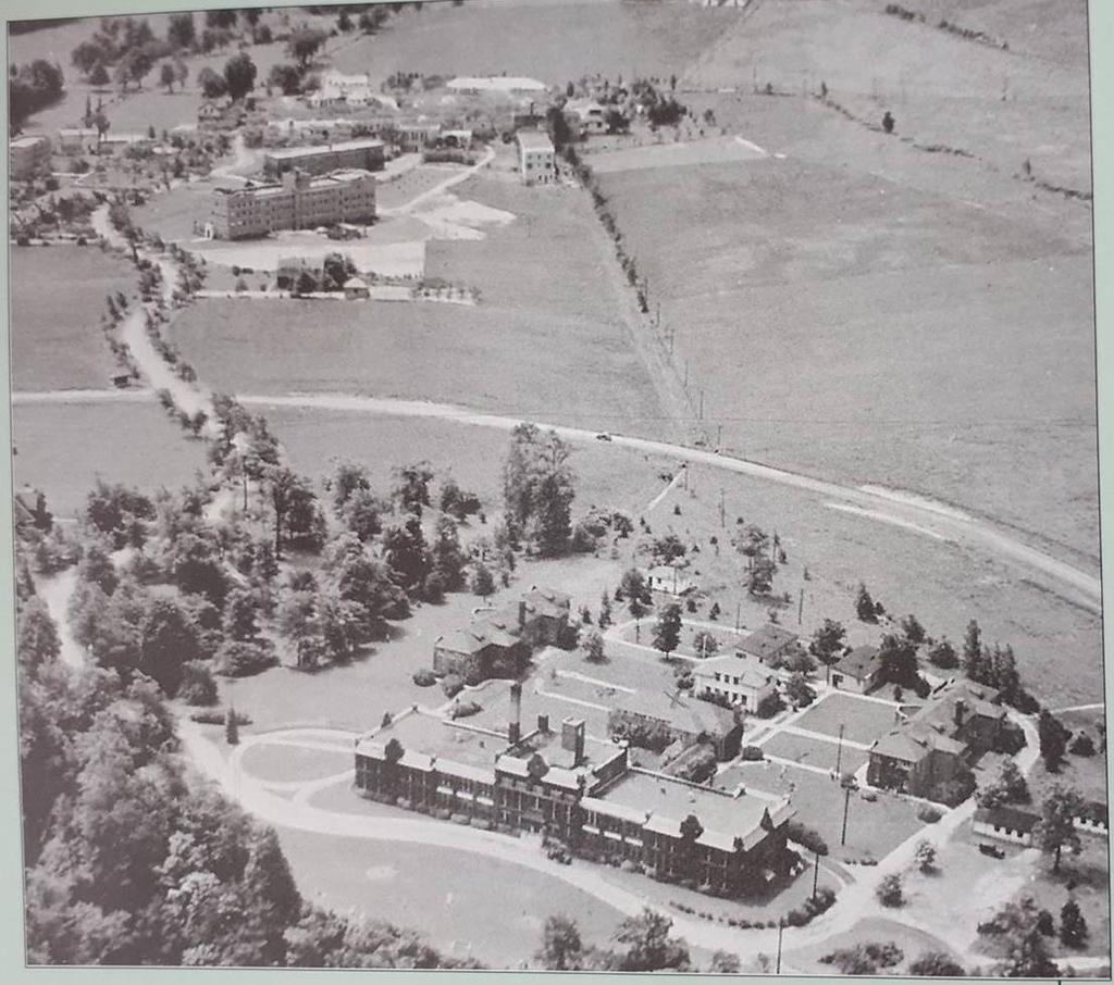 South-facing aerial view of the Sanatorium grounds in