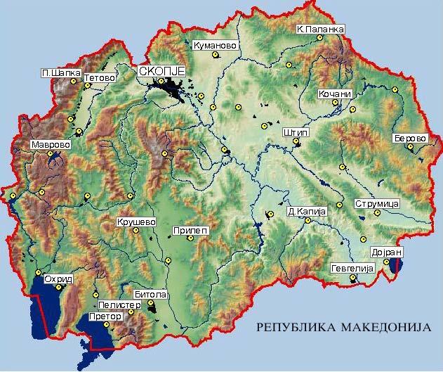 II. Region near the border between Republic of Macedonia and Greace, from Gevgelija to Ohrid with 5 km.