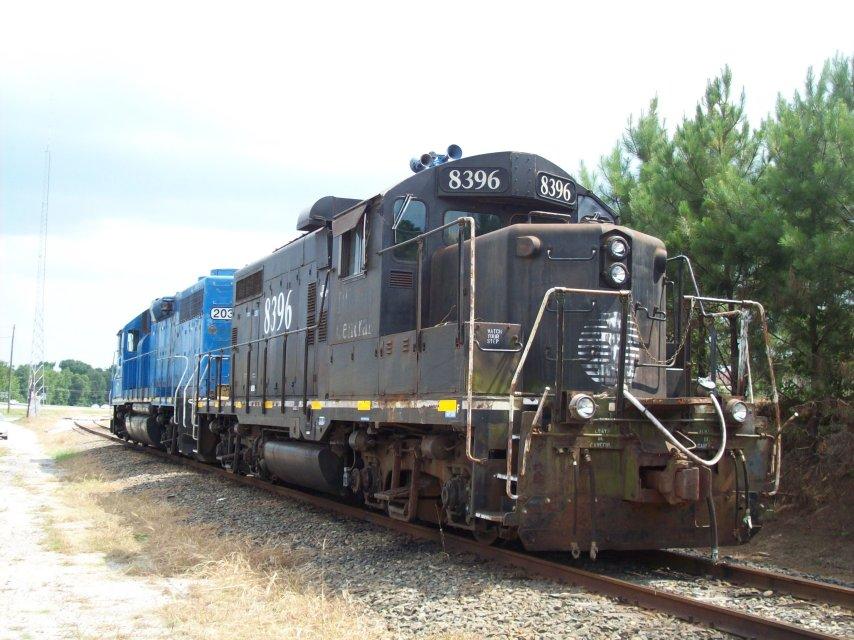 locomotive parked on the siding.