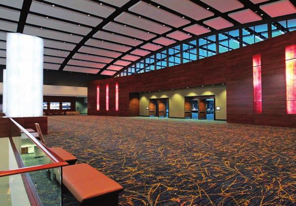 LEVEL 4: COMMUNITY CHOICE CREDIT UNION CONVENTION CENTER An elegant cloud ceiling with colorful LED accent lighting, sconce lighting, and twinkle lighting hanging below the clouds, offers millions