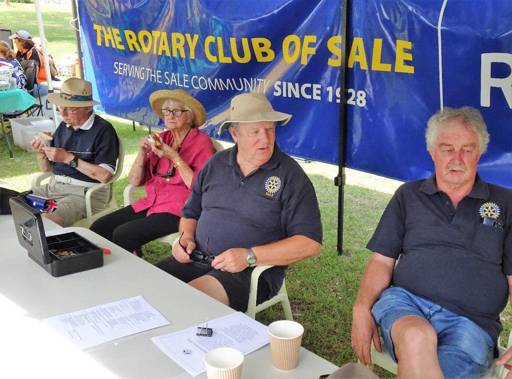 Rotarians on the job at the